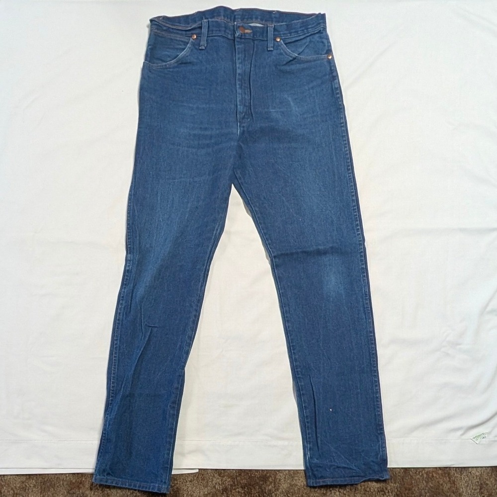 Wrangler 13MWZ Cowboy Cut Jeans Mens 36x36 Blue Indigo Denim Straight Leg